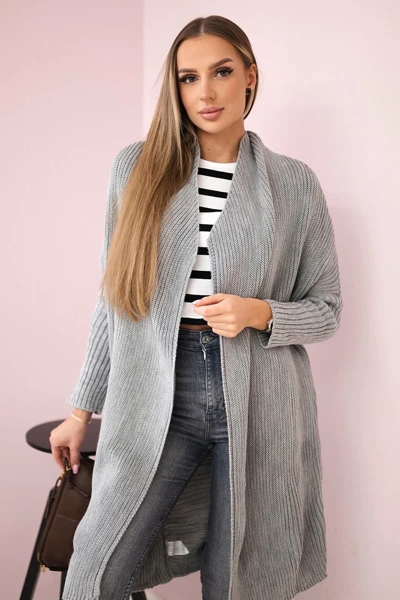 Sweter damski akrylowo wełniany z rękawami nietoperz Tosca, farba Svetlosivá